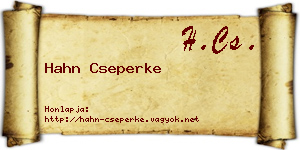 Hahn Cseperke névjegykártya